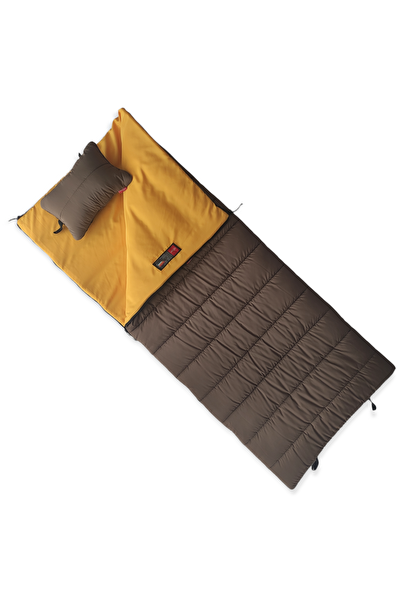Naturecamp Oga 350 -15 Derece Long Yastıklı Kahverengi Uyku Tulumu