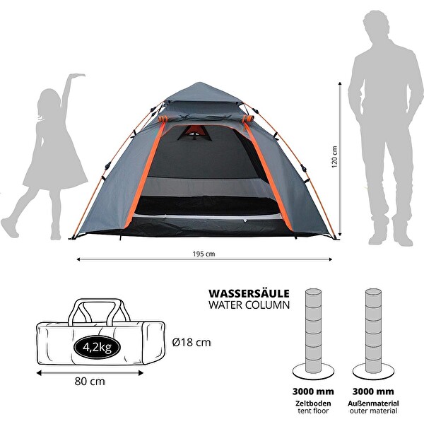 Where Tomorrow Kuppel Gri Otomatik Çadır