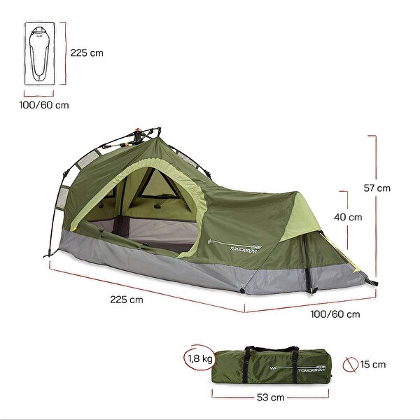 Where Tomorrow Dreieck Yeşil Otomatik Çadır