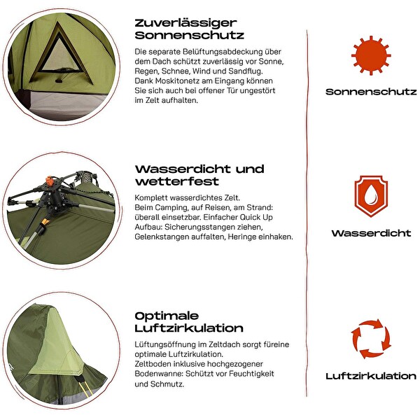 Where Tomorrow Dreieck Yeşil Otomatik Çadır