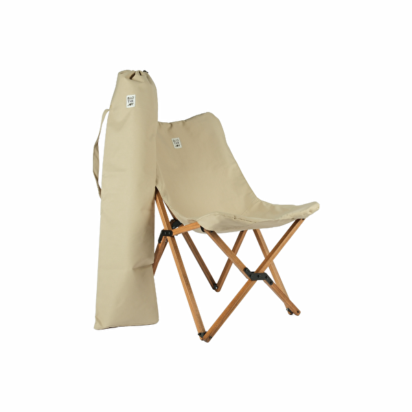 Bag The Joy Kahverengi İskelet Bej Kılıf 70x70x55 CM Kahverengi Masa Ahşap Katlanır Masa Sandalye Seti