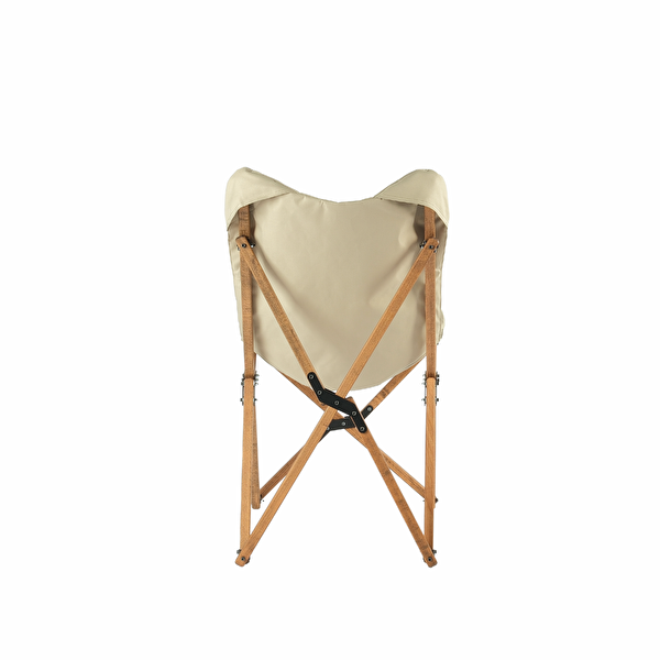 Bag The Joy Kahverengi İskelet Bej Kılıf 60x60x55 CM Kahverengi Masa Ahşap Katlanır Masa Sandalye Seti