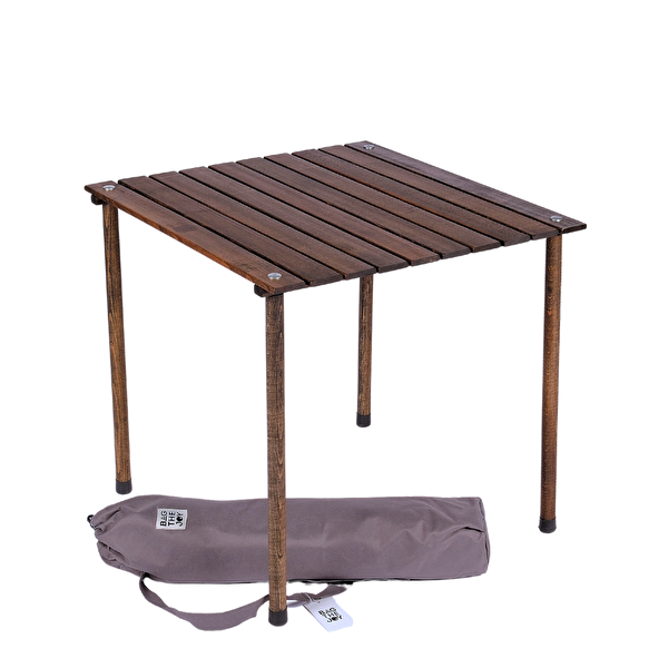 Bag The Joy Antrasit İskelet Lacivert Kılıf 60x60x55 CM Antrasit Masa Ahşap Katlanır Masa Sandalye Seti