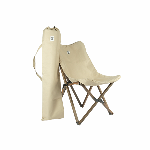 Bag The Joy Antrasit İskelet Bej Kılıf 50x50x50 CM Antrasit Masa Ahşap Katlanır Masa Sandalye Seti