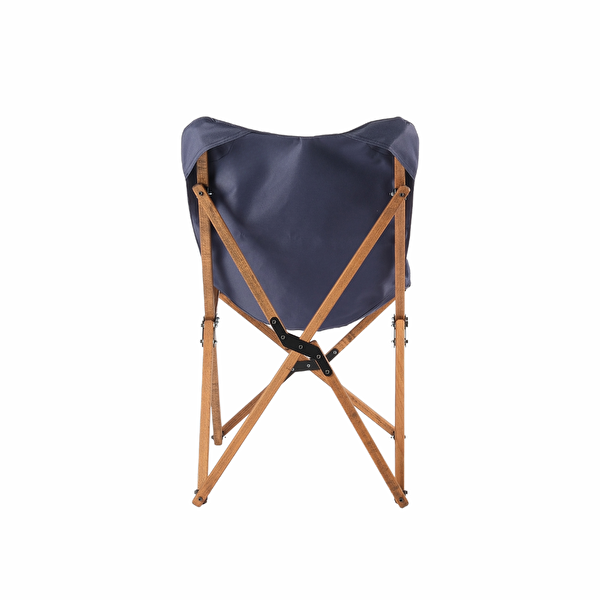 Bag The Joy Kahverengi İskelet Lacivert Kılıf 50x50x50 CM Kahverengi Masa Ahşap Katlanır Masa Sandalye Seti