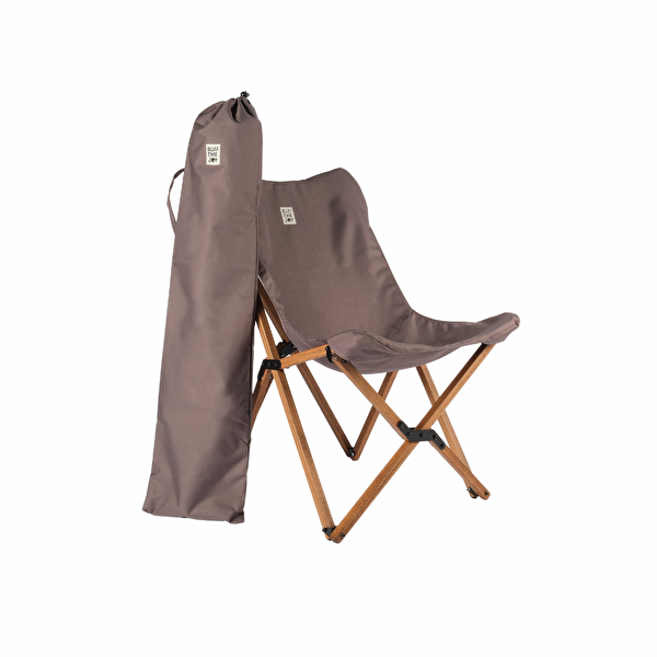 Bag The Joy Kahverengi İskelet Koyu Gri Kılıf 50x50x50 CM Kahverengi Masa Ahşap Katlanır Masa Sandalye Seti