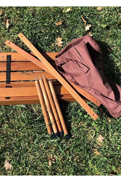 Bag The Joy 70x70x40 CM Ahşap Katlanır Rulo Kahverengi Kamp ve Piknik Masası