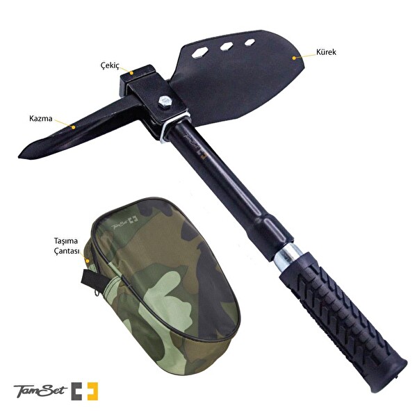 Tamset M1 Portatif Kürek Kazma Çekiç Kamp Seti