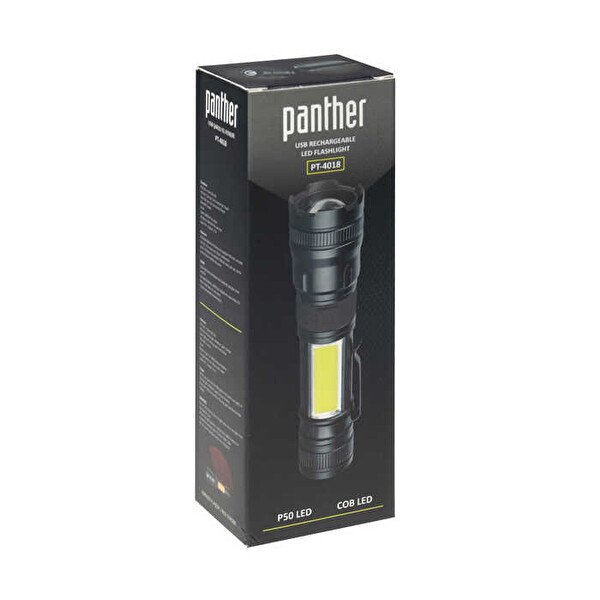 Panther PT-4018 P50 USB Şarjlı Led El Feneri
