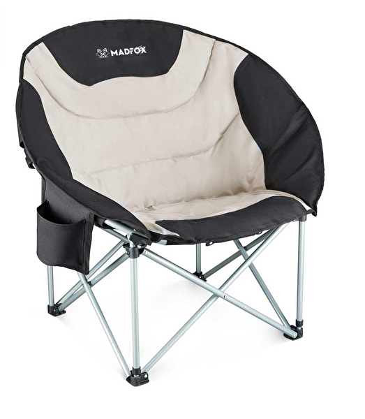 Madfox Moonchair Deluxe Katlanır Siyah Gri Kamp Sandalyesi