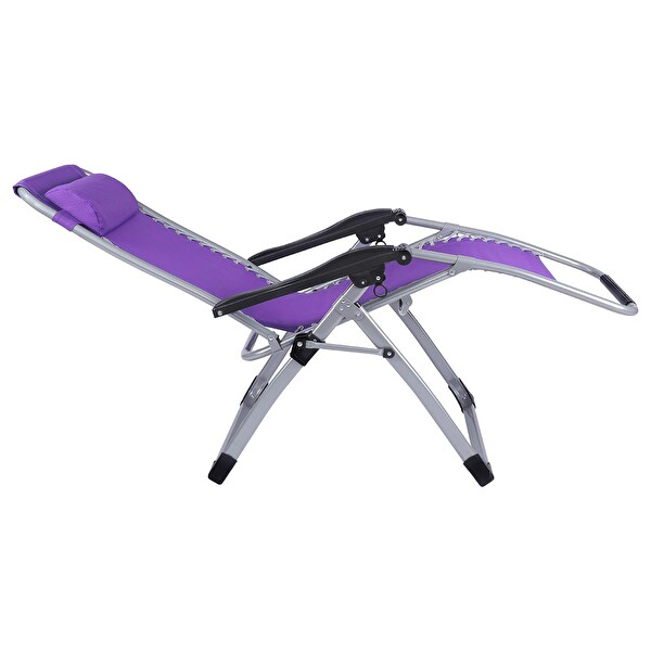 AndOutdoor Teline Katlanır Mor Şezlong