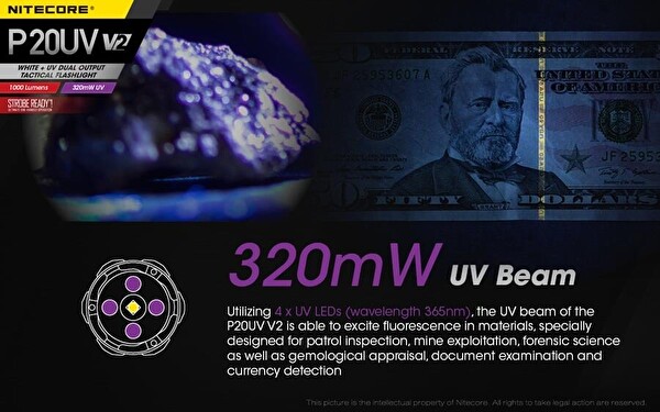 Nitecore P20UV V2 1000 Lümen El Feneri