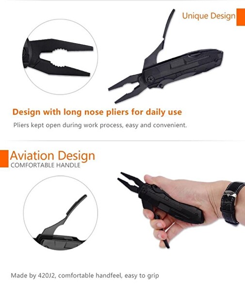 Grand Harvest GHK-PL107 Foldable Multi Tool Kesici Alet