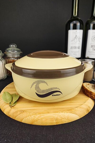 DigitHome Paslanmaz Çelik Hazneli 1 L Bej Yemek Termosu CKR3149 C320.025