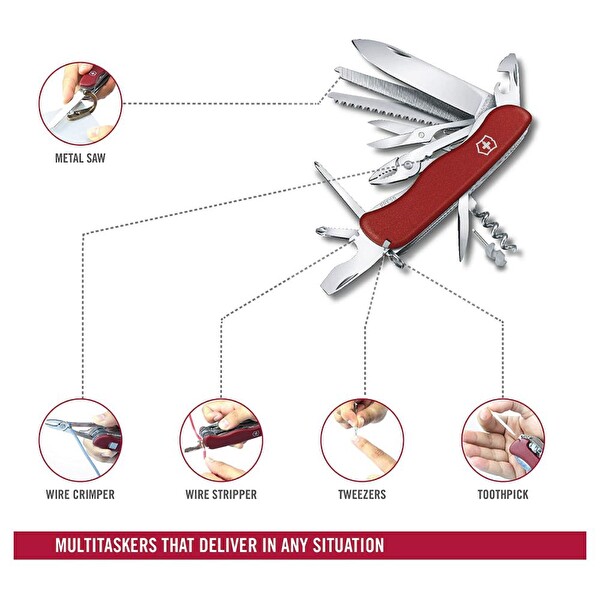 Victorinox Work Champ 0.8564 Kırmızı İsviçre Çakısı 111mm 21F