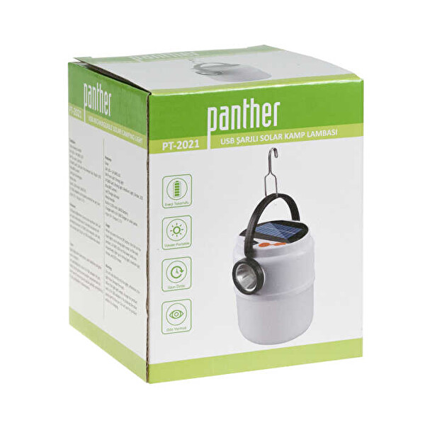 Panther PT-2021 800 Lümen USB Şarjlı Solar Kamp Lambası