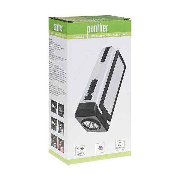 Panther PT-4859 1000 Lümen USB Şarjlı Solar Kamp Lambası