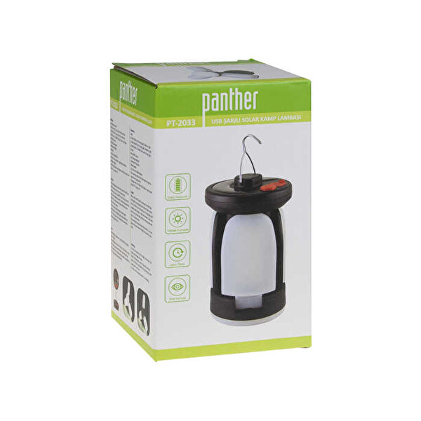 Panther PT-2033 1000 Lümen USB Şarjı Solar Kamp Lambası