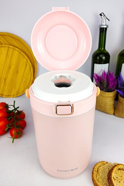 DigitHome Paslanmaz Çelik Hazneli 2 L Pembe Yemek Termosu YK1412 C320.025