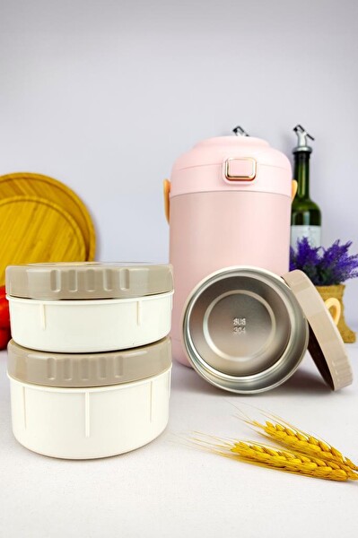 DigitHome Paslanmaz Çelik Hazneli 2 L Pembe Yemek Termosu YK1412 C320.025