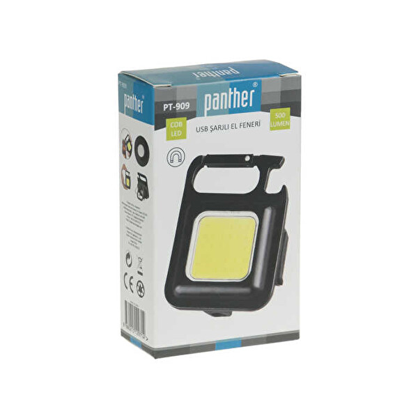 Panther PT-909 500 Lümen Mıknatıslı USB Şarjlı LED Fener