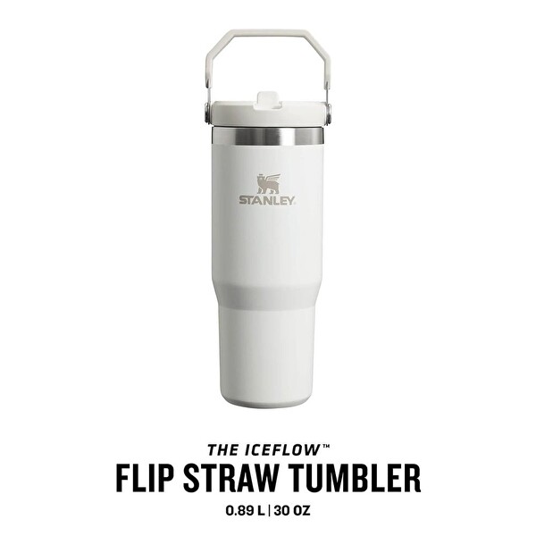 Stanley 10-09993-407 The Iceflow Flip Straw Pipetli 0.89 L Beyaz Termos Bardak