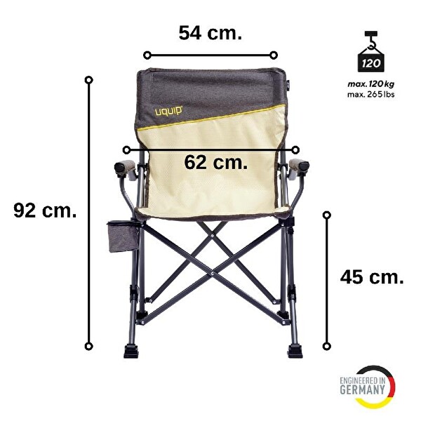 Uquip 244038 Roxy Yüksek Konforlu Takviyeli Katlanır Kamp Sandalyesi