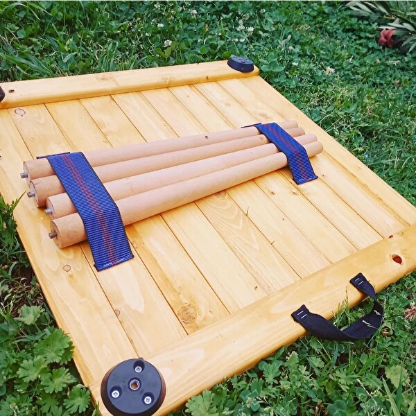 Avcı Market Düz Toplanabilen Ceviz Ahşap Kamp Masası