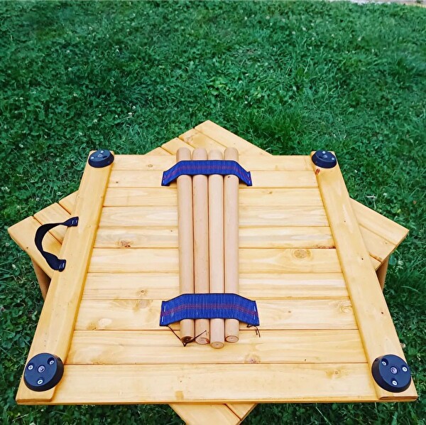 Avcı Market Düz Toplanabilen Ceviz Ahşap Kamp Masası