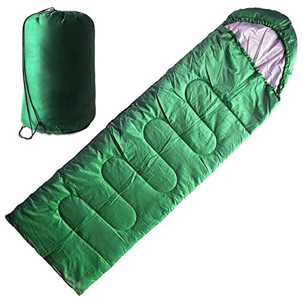 DFT Düz Başlık 190+30x75 CM 5/15 Derece Yeşil Uyku Tulumu