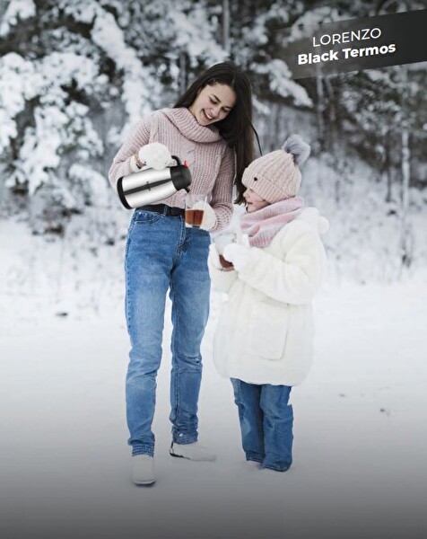 Lorenzo Black Çift Kat 1.5 L Paslanmaz Çelik Termos