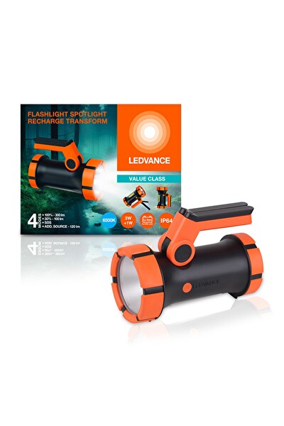 Ledvance Led 5W+3W 6500K 100-120-300LM IP64 4 Farklı Mod Spot Dış Mekan Şarjlı El Feneri