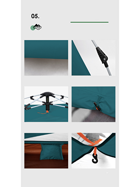 Kuara Su Geçirmez Çift Cidarlı Hidrolik Destekli Pop-Up 3-4 Kişilik Kamp Çadırı