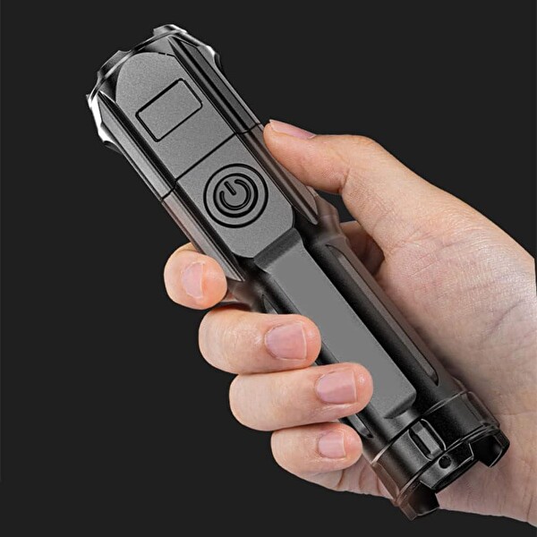 Valkyrie Şarjlı Ultra Güç Zoom 3 Mod Type-C Uzun Kullanım Suya Dayanıklı El Feneri