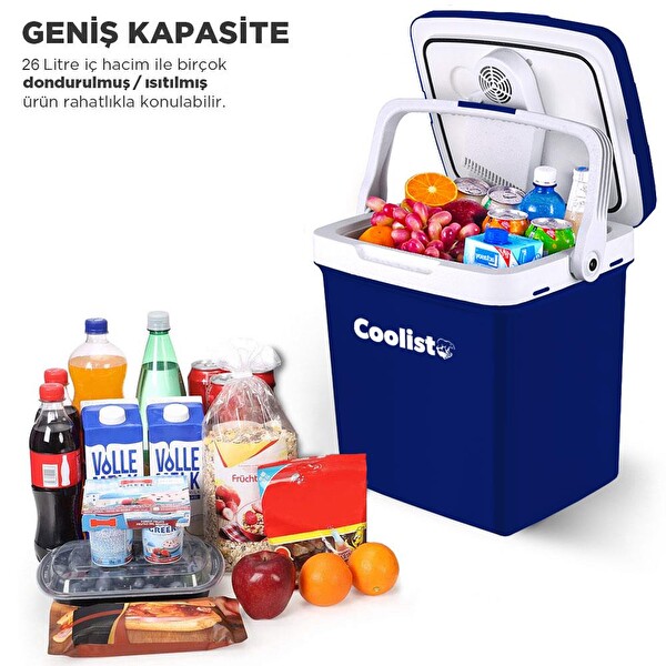 Coolist CLT26 12 Volt / 220 Volt AC/DC 26 Litre Sıcak-Soğuk Oto Buzdolabı