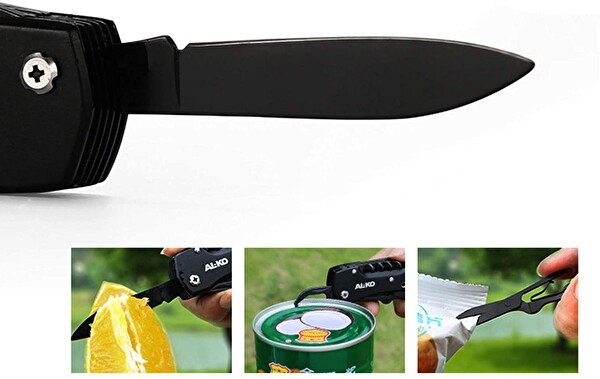 Valkyrie Çok Fonksiyonlu Siyah İsviçre Kamp Cep Çakısı