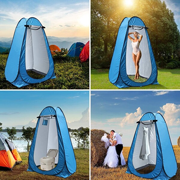 Valkyrie İç Astarlı 190x120x120 CM Fotoğraf Prova Kabini Mavi Kamp Outdoor WC Duş Giyinme Çadırı