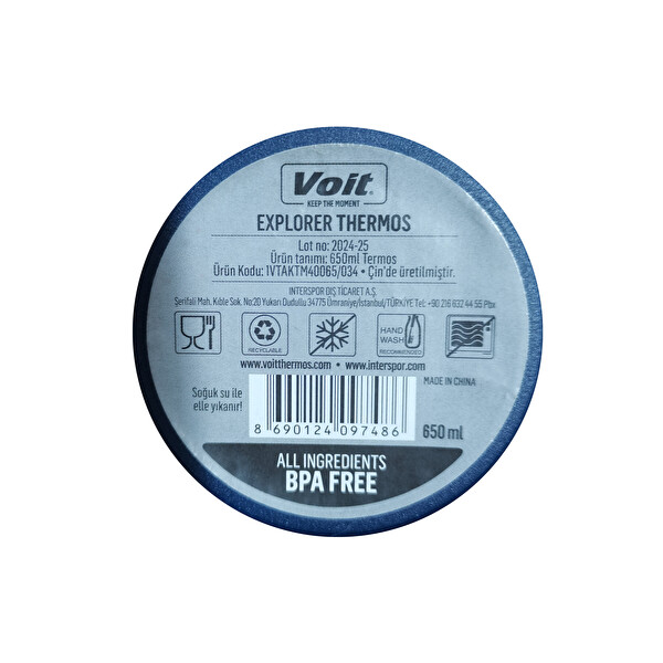 Voit Explorer 0.65 L Mavi Termos
