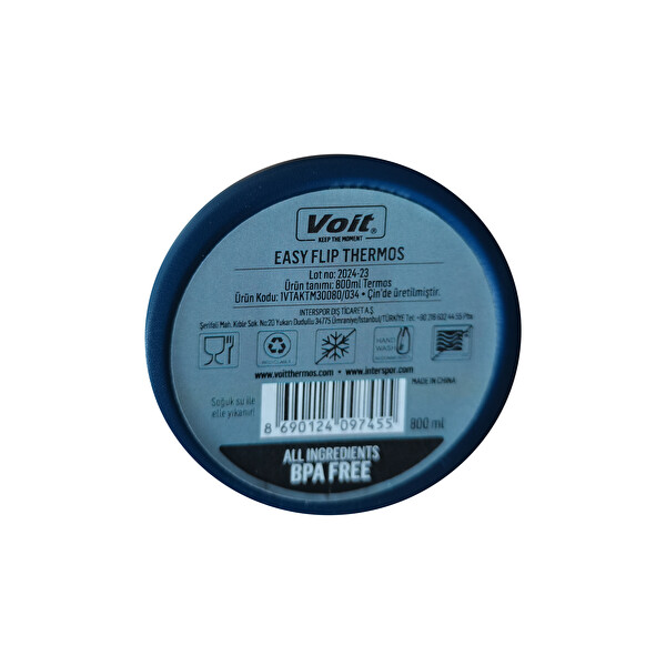 Voit Easy Flip 0.8 L Mavi Termos