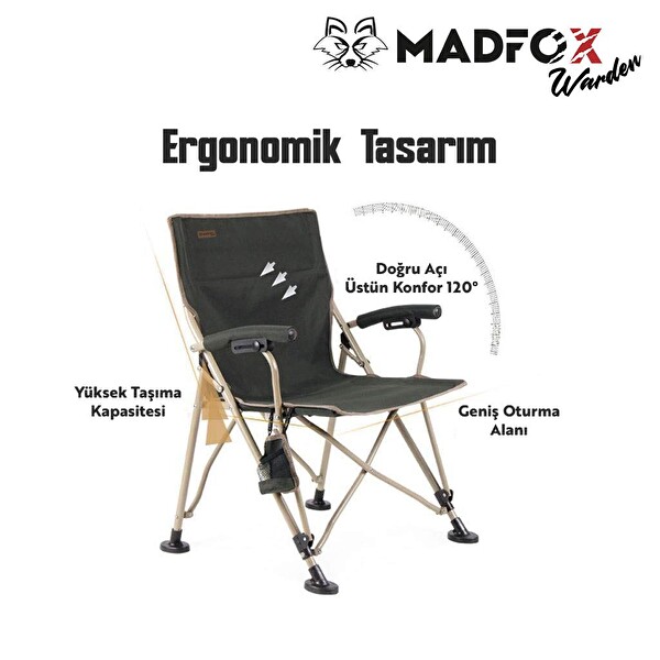 Madfox Warden Yeşil Katlanır Kamp Sandalyesi