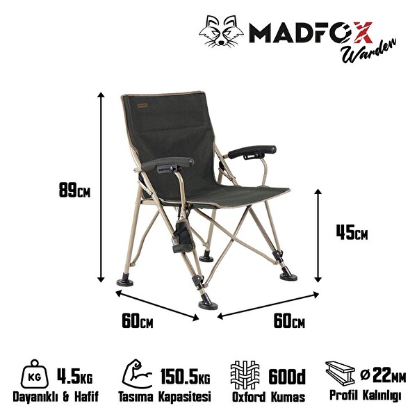Madfox Warden Yeşil Katlanır Kamp Sandalyesi
