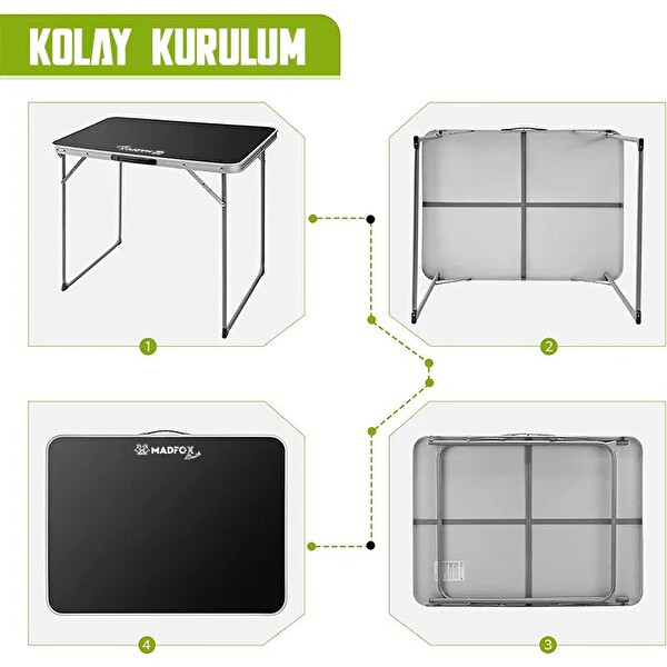 Madfox Zenith Siyah Katlanır Kamp Masası