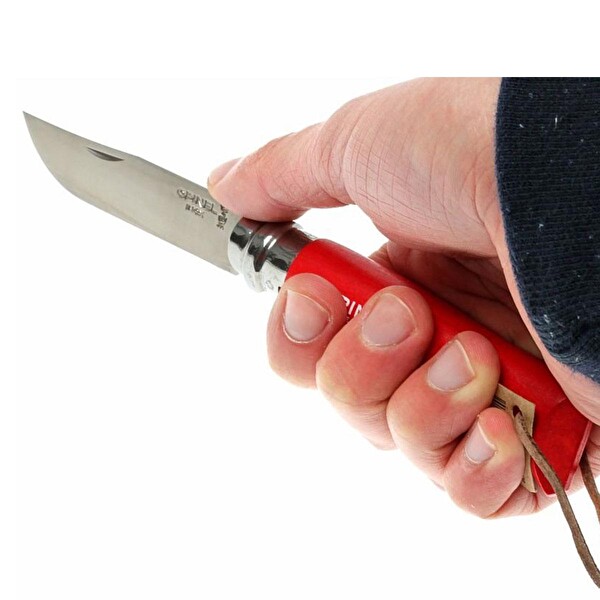 Opinel Inox No: 8 Gürgen Saplı Paslanmaz Çelik Çakı Kırmızı