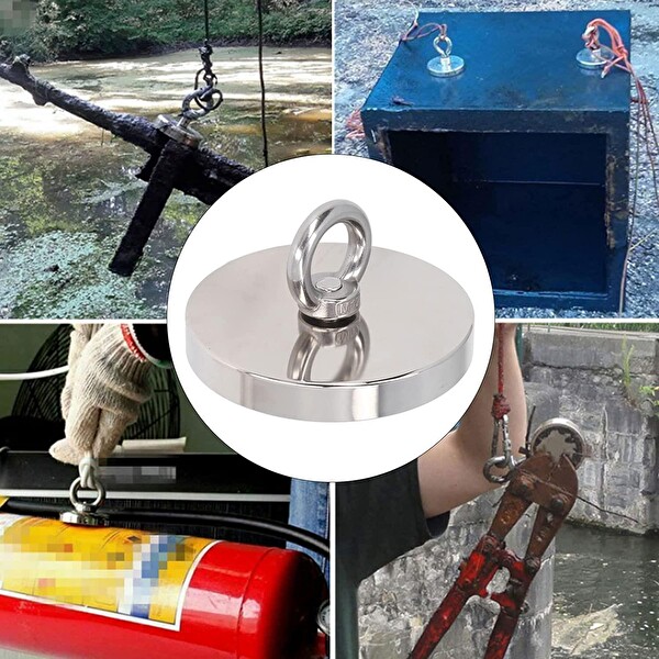 Valkyrie D90 Battal Boy Güçlü Neodyum Mıknatıs 90mm 380kg Halkalı Salvage Fishing Magnet