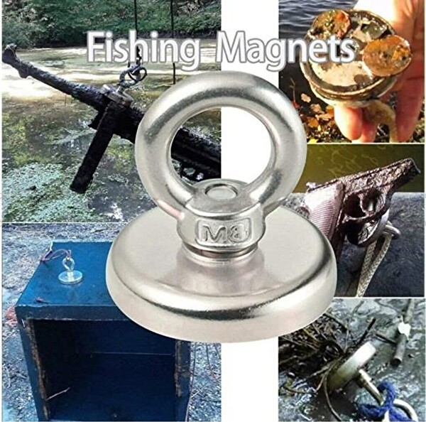 Valkyrie D48 Güçlü Neodyum Mıknatıs 48mm 75kg Askılı Fishing Salvage Magnet