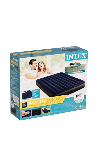 Intex 64765 Şişme Yatak Çift Kişilik Çadır Yatağı Kamp Yatağı - Yastık Pompa Seti