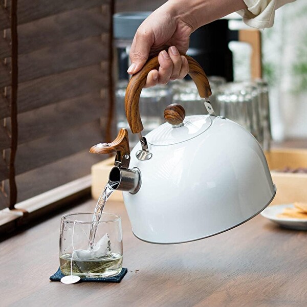 Valkyrie 3L Düdüklü Kettle Su Isıtıcı Çaydanlık Paslanmaz Çelik Yüksek Islıklı Beyaz