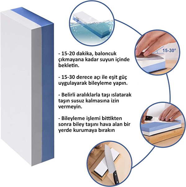 Valkyrie 240# 800# Çift Taraflı Profesyonel Bileme Taşı Sulu Biley 1. Kalite Uzun Ömürlü