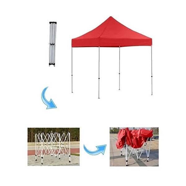 Reyo 3x3 M Kırmızı Hızlı Kurulum Çardak