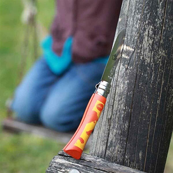 Opinel Inox No: 7 Aslan Desenli Gürgen Saplı Paslanmaz Çelik Çakı